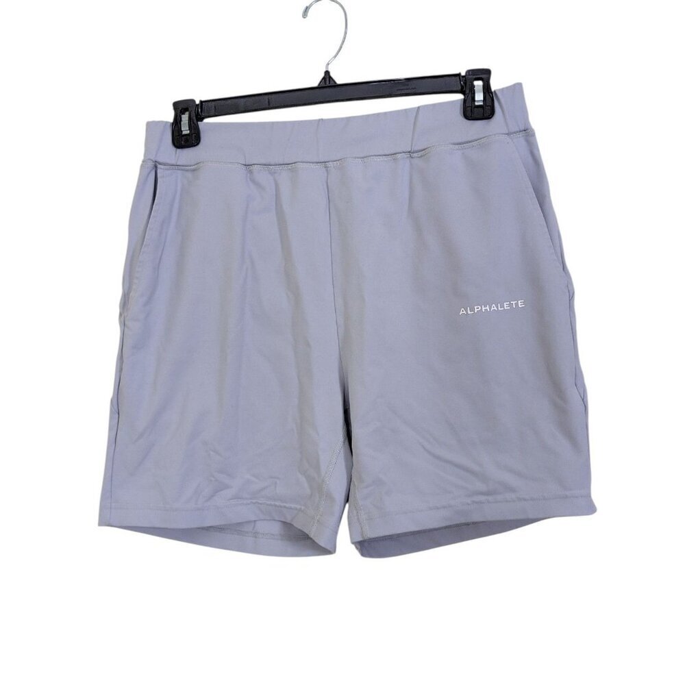 Alphalete Shorts Mens Large Light Gray Athletic Gym Lounge Drawstring Pockets